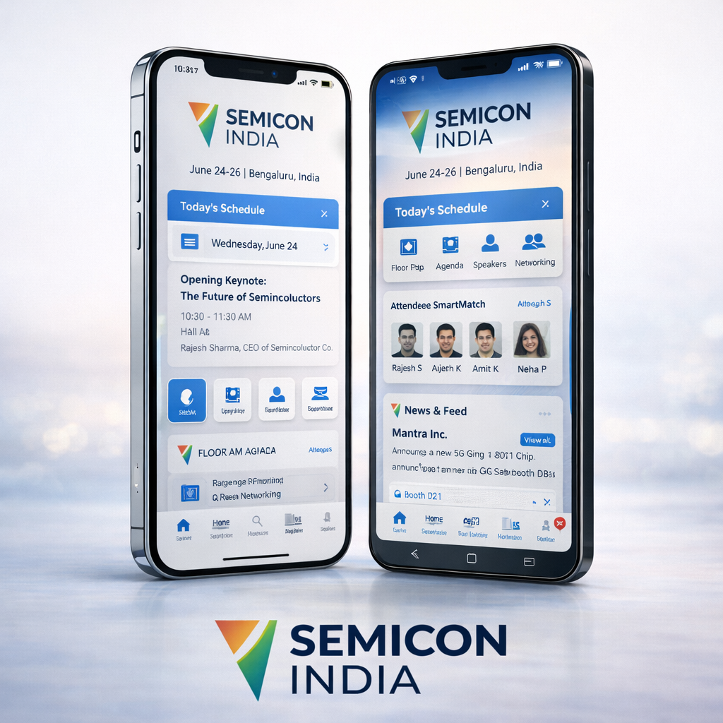 AI powered white-label event mobile app interface for conferences in India